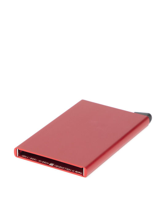 Cardprotector Portofel bărbătesc Carduri cu RFID și mecanism Slide Roșu