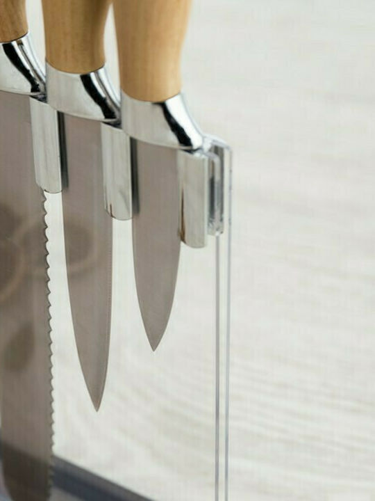 Quid Baobab Knife Set With Stand of Stainless Steel S2700167 5pcs