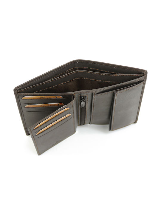 Leather Men's Wallet with RFID Brown