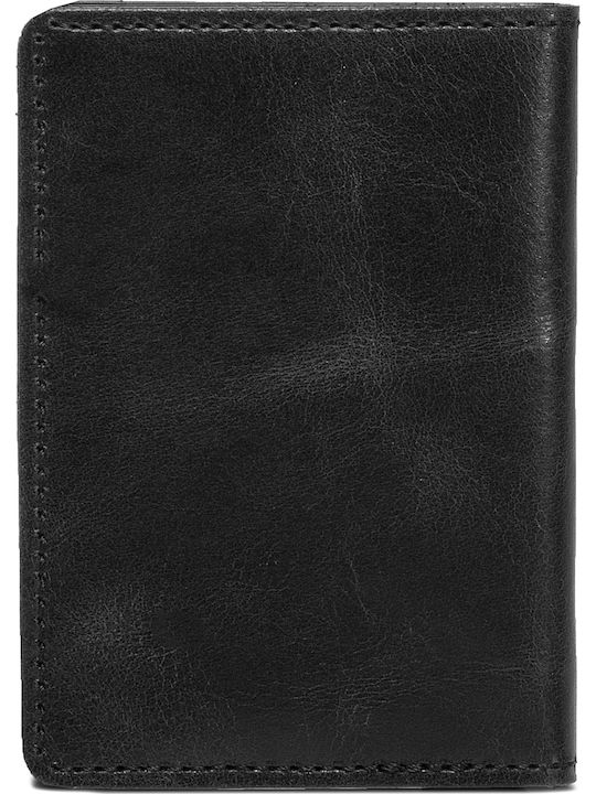 Slimwallet Vintage Leather Men's Wallet Cards with RFID and Slide Mechanism Black