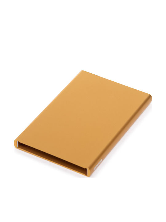 Cardprotector Ανδρικό Πορτοφόλι Καρτών με RFID και Μηχανισμό Slide Χρυσό