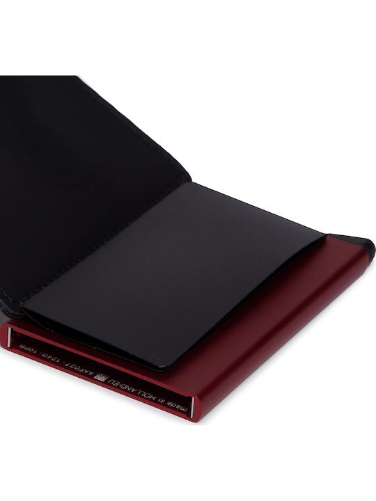 Miniwallet Matte Portofel bărbătesc Carduri cu RFID și mecanism Slide Negru