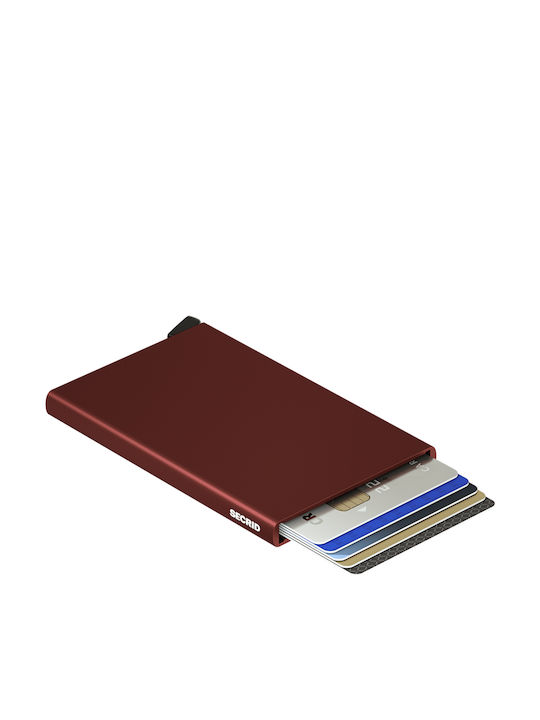 Cardprotector Men's Wallet Cards with RFID and Slide Mechanism Burgundy