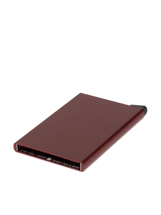 Cardprotector Men's Wallet Cards with RFID and Slide Mechanism Burgundy