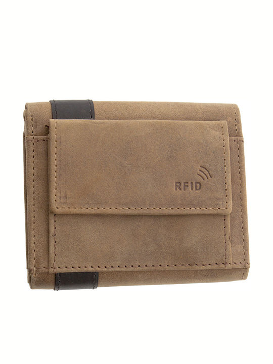 Leather Men's Wallet Classic with RFID Coffee Open