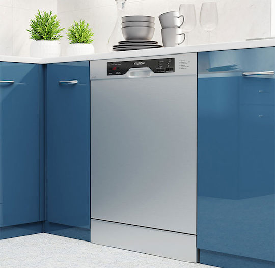 Hyundai Freistehender Geschirrspüler für 12 Gedecke B59.8xH85cm Inox