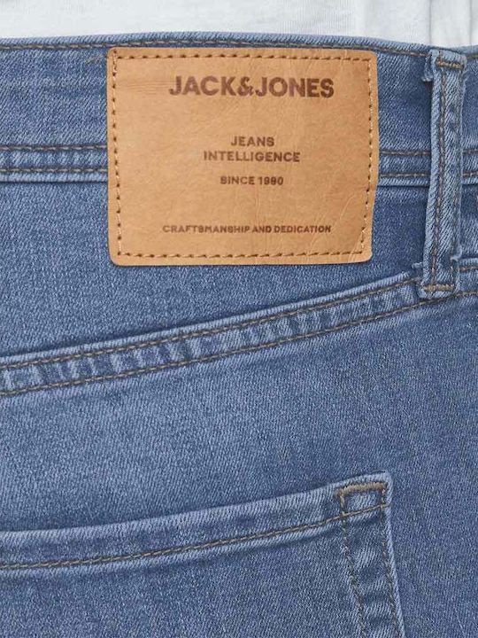 Men's Jeans Pants Elastic with Slim Tapered Fit Blue Denim