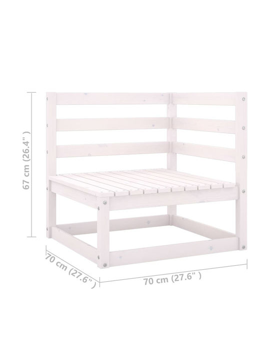 Ecksofa Outdoor-Hölzernes mit Kissen 70x70x67cm