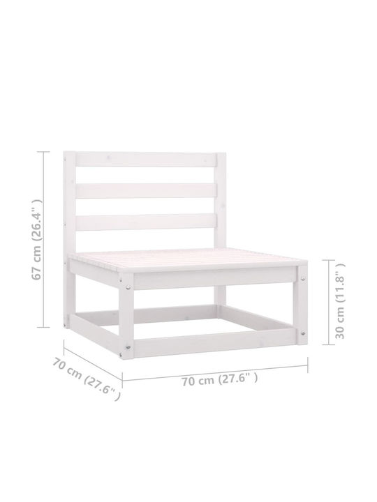 Drei-Sitzer Outdoor-Sofa Hölzernes mit Kissen 70x70x67cm