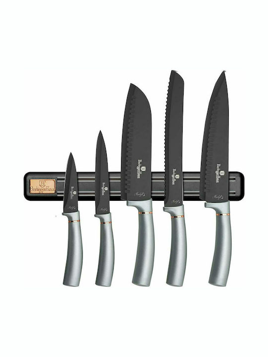 Berlinger Haus Moonlight Collection Knife Set With Stand of Stainless Steel BH-2533 5pcs