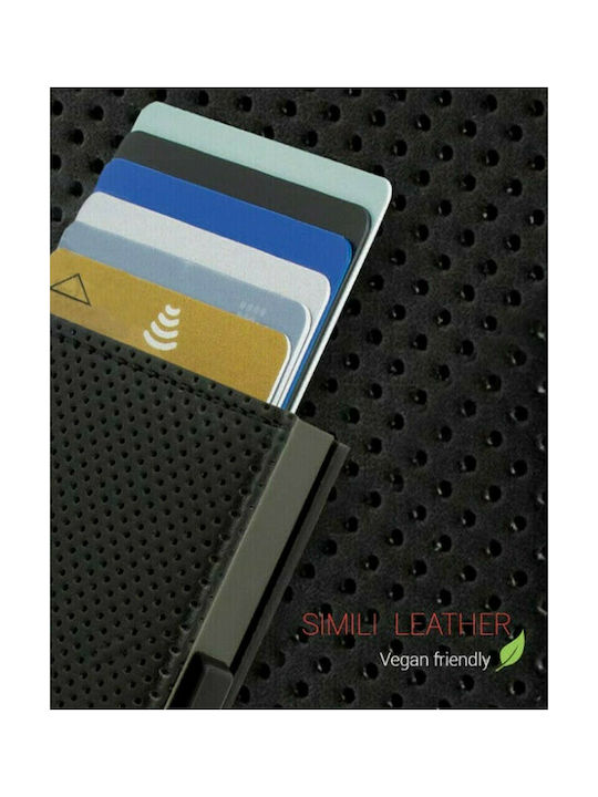 Cascade Men's Leather Card Wallet with RFID Black