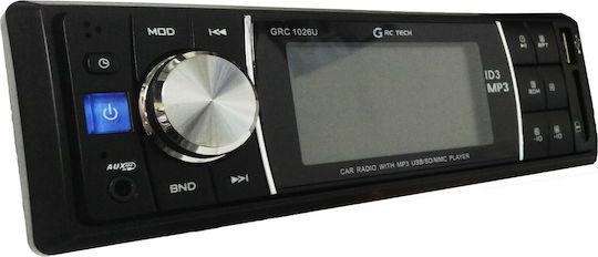 GRC Tech Sistem Audio Auto 1DIN (Bluetooth/USB) cu Panou detașabil