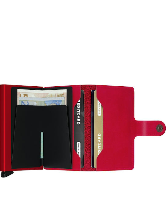 Miniwallet Original Portofel bărbătesc Carduri cu RFID și mecanism Slide Roșu