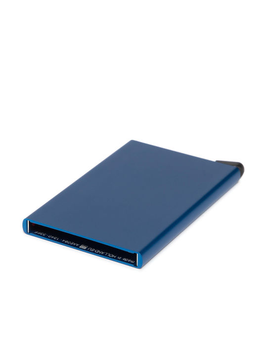 Cardprotector Ανδρικό Πορτοφόλι Καρτών με RFID και Μηχανισμό Slide C-Blue