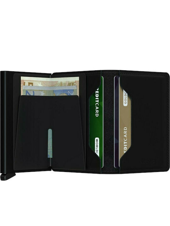 Slimwallet Matte Leather Men's Wallet Cards Black