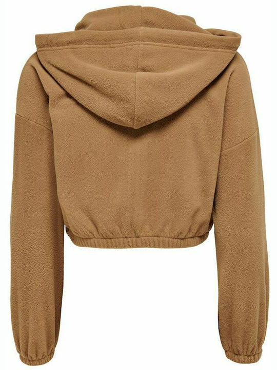 Short Women's Cardigan with Zipper Rust