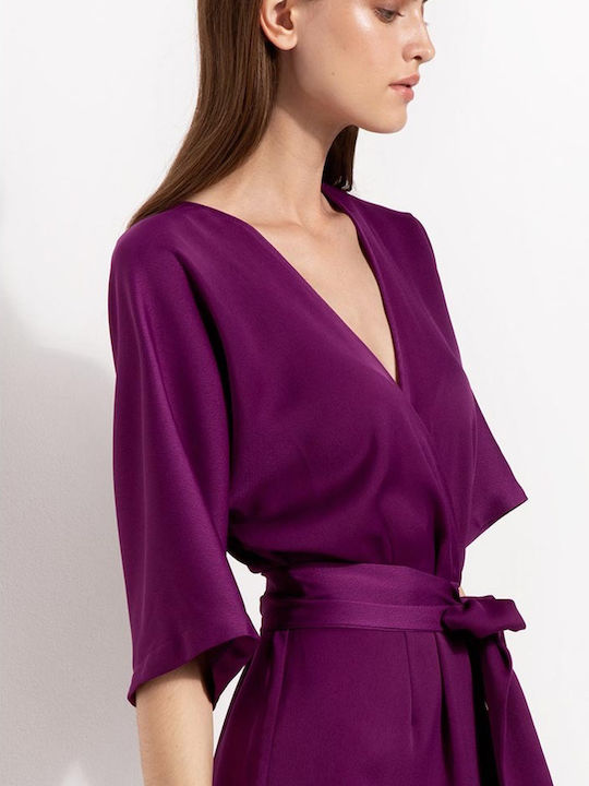 08.35097 Midi Dress for Marriage / Baptism Wrapped Purple