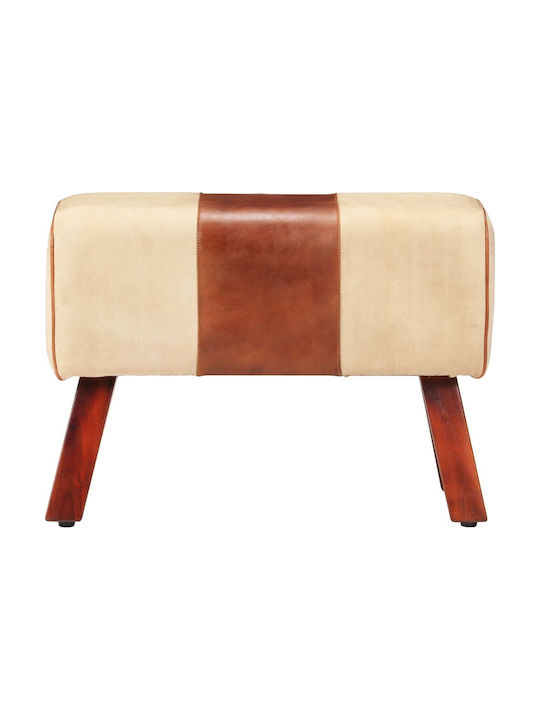 Stool For Living Room Leather Coffee 58x25x43cm