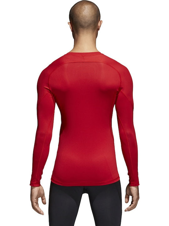 adidas Alphaskin Bluza termica pentru barbati cu maneci lungi Compresie Rosu