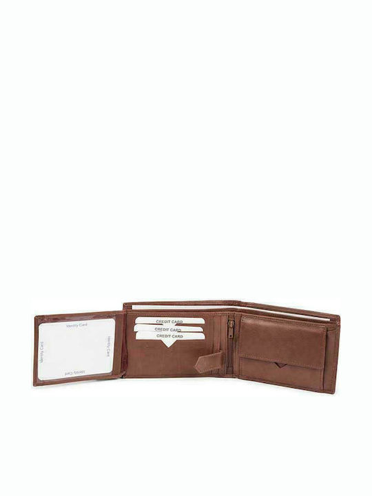 AN Leather Men's Wallet Classic Tabac Brown