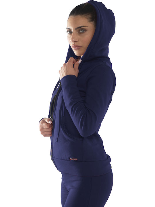 Bodymove Women's Hooded Cardigan Navy Blue