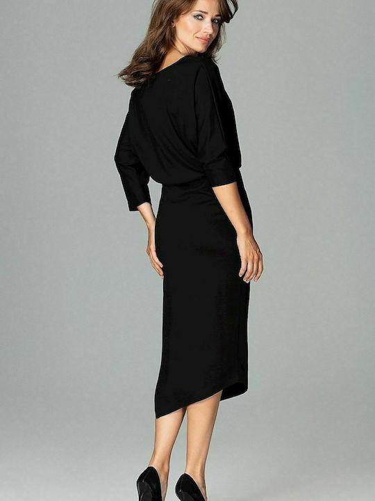 Lenitif K479 Midi Rochie Negru