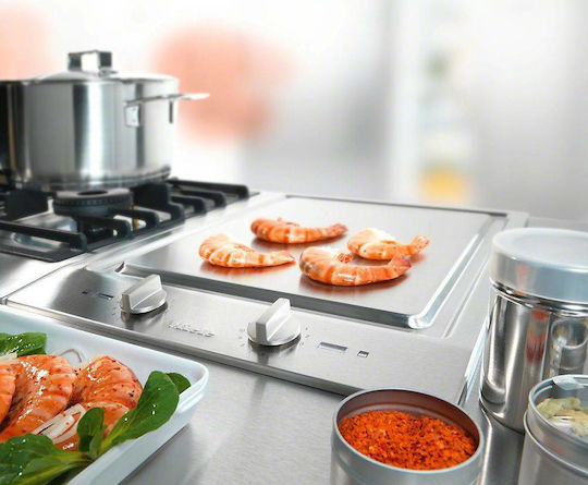 Miele Domino Εστία Grill με Πλαίσιο Αυτόνομη Inox 38x52εκ. Ασημί