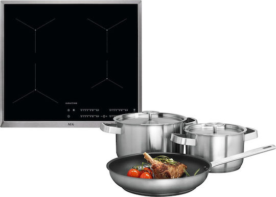 AEG 3000 Induction Cooktop With Frame Autonomous with Child Lock Function 57.6x51.6εκ.