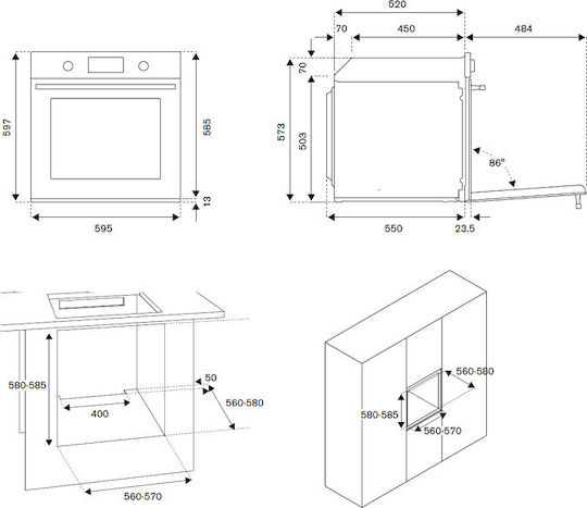 Bertazzoni Natural Gas Cooktop Autonomous Inox 60.2x52.2εκ. Silver