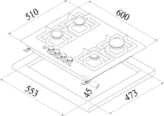 La Germania Εστία Υγραερίου & Ρεύματος Αυτόνομη Inox 60x51εκ. Ασημί