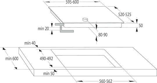 Gorenje Ec642clb Κεραμική Εστία με Πλαίσιο Αυτόνομη 59.5x51εκ.