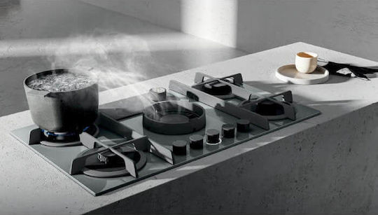 Elica Nikolatesla Flame GR/A/88 Gas Cooktop Autonomous with Hood 88x51εκ. Gray