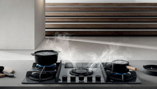 Elica Nikolatesla Flame GR/A/88 Gas Cooktop Autonomous with Hood 88x51εκ. Gray