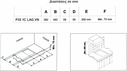 La Germania Εστία Φυσικού Αερίου Αυτόνομη 30x50.7εκ.