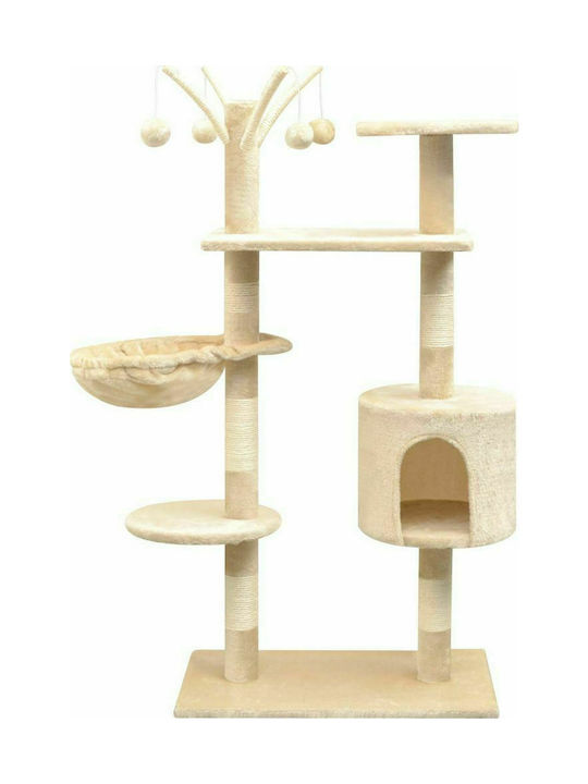 vidaXL Cat Scratching Post Cat Tree In Beige Colour 96x36x125 cm