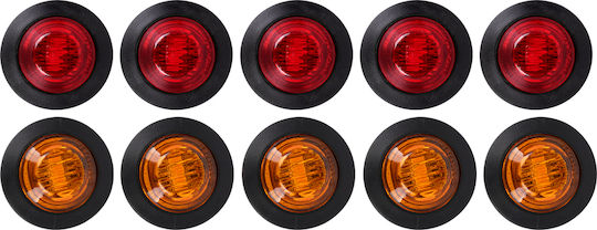 GloboStar Truck Volume Lights 10pcs Truck Volume Lights SMD 5730 1W 24V Waterproof IP65 24V - Red 85308