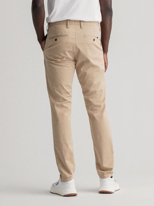 Men's Trousers Chinos Elastic Slim Fit Beige