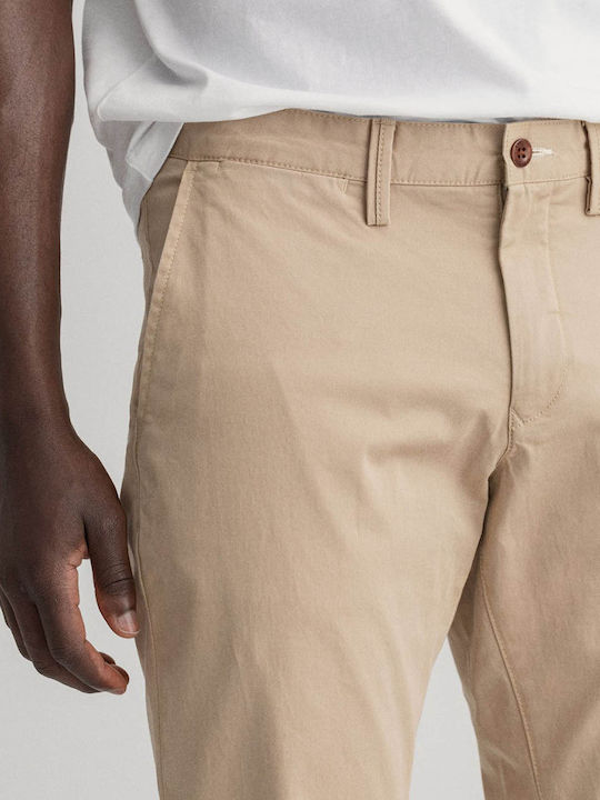 Men's Trousers Chinos Elastic Slim Fit Beige