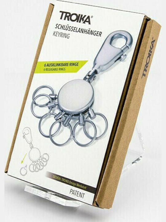 Troika Keychain Patent Metallic Silver
