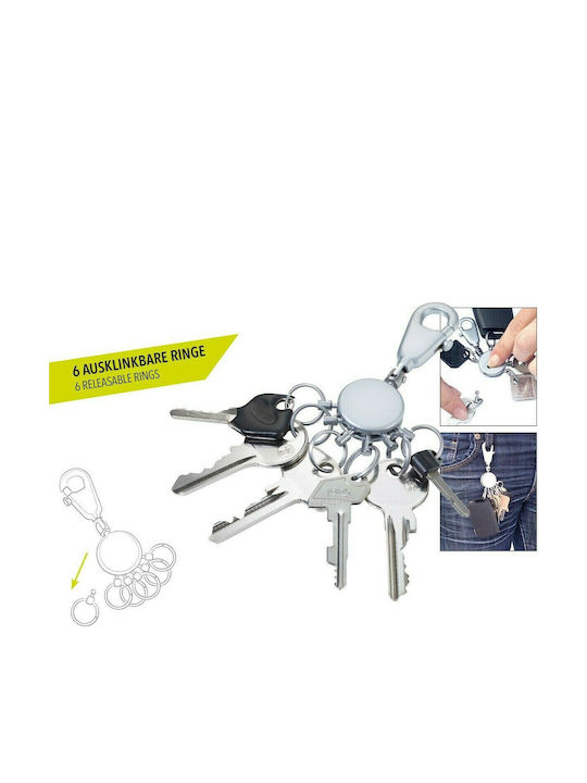 Troika Keychain Patent Metallic Silver