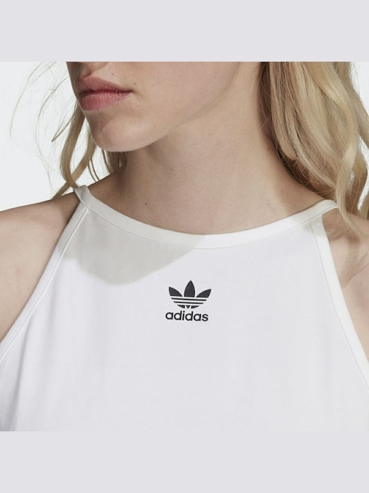 Women's Athletic Crop Top with Straps White