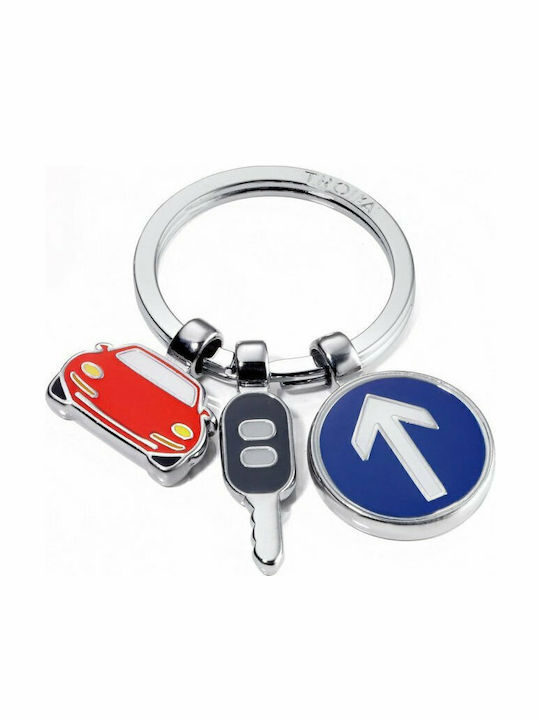 Troika Keychain Wallet On The Road Metallic Silver