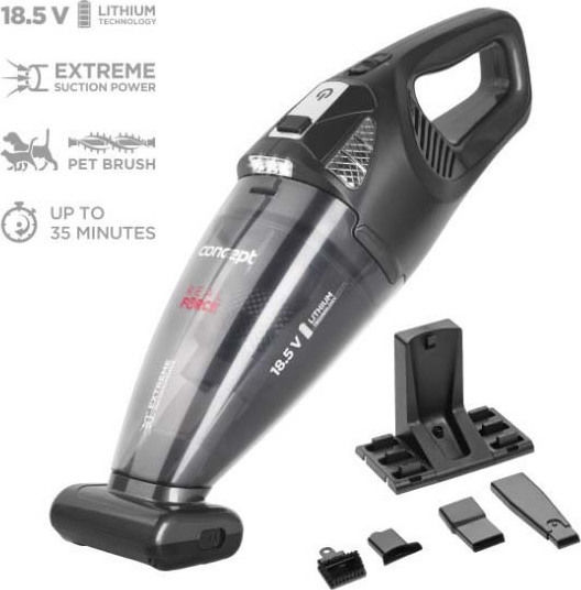 Concept VP4380 Επαναφορτιζόμενο Σκουπάκι Χειρός 18.5V Μαύρο