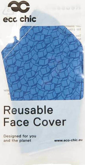 Eco Chic Face Cover Blue Disrupted Cubes 1τμχ