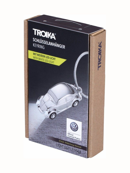 Troika Μπρελόκ Μεταλλικό με Led Ασημί