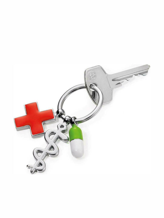 Troika Keychain Get Well Metallic Silver
