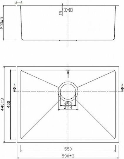 Karag BL 786 BL786 Drop-In Sink Inox Satin W59xD44cm Silver