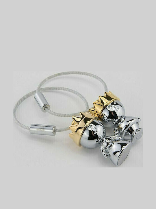 Troika Set Keychain Little King + Queen Metallic Silver 2pcs