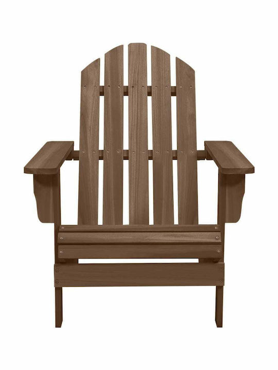 Deckchair Wooden Adirondack Brown with Table 2pcs 147.5x69.5x89.5cm.