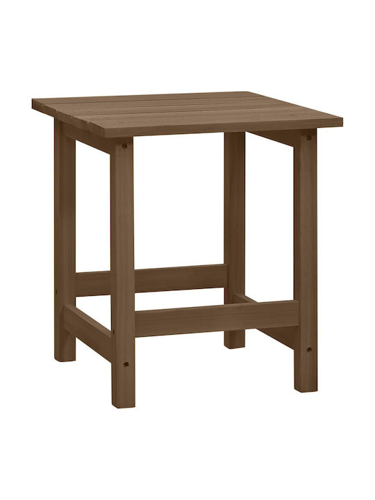 Deckchair Wooden Adirondack Brown with Table 2pcs 147.5x69.5x89.5cm.